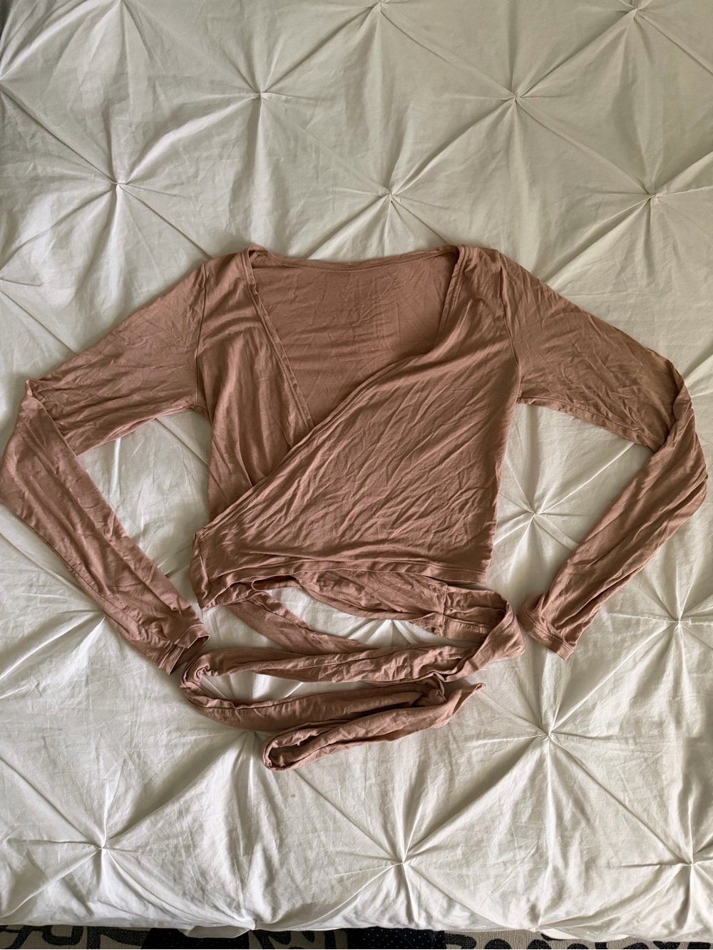 Wrap-Front Long Sleeve Top